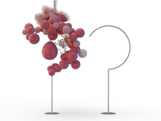 Des Hochzeitshintergrunddekorationssamtgeweberosas der hohen Qualität runder acrylsauerausstellungsstand Hintergrund