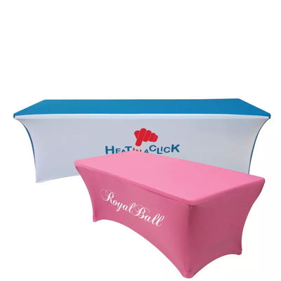 Polyester 250G knallen oben Messen-Tabellen-Wurfs-Tischdecke-Stoff mit Logo ODM