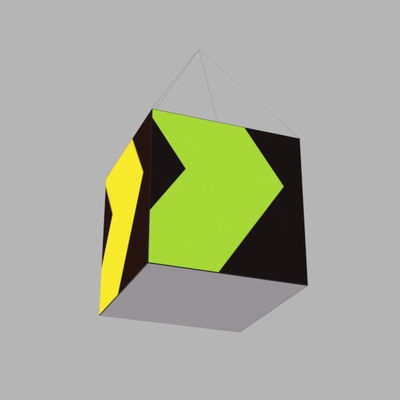 60&quot; X 48&quot; Aluminiumspannungs-Gewebe-vertikale Messen-hängende Fahne Suqare-Runde