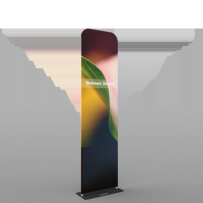 Teleskopischer Gewebe-Werbungs-Ausstellungs-Hintergrund-Stand-einziehbarer Fahnen-Stand im Freien