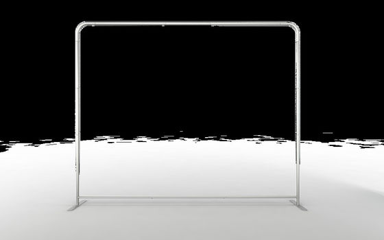 Einfache gegründete Messen-Fahnen-Stand-Spannungs-Gewebe-Fahnen-Stand-Stahlplatten-Basis